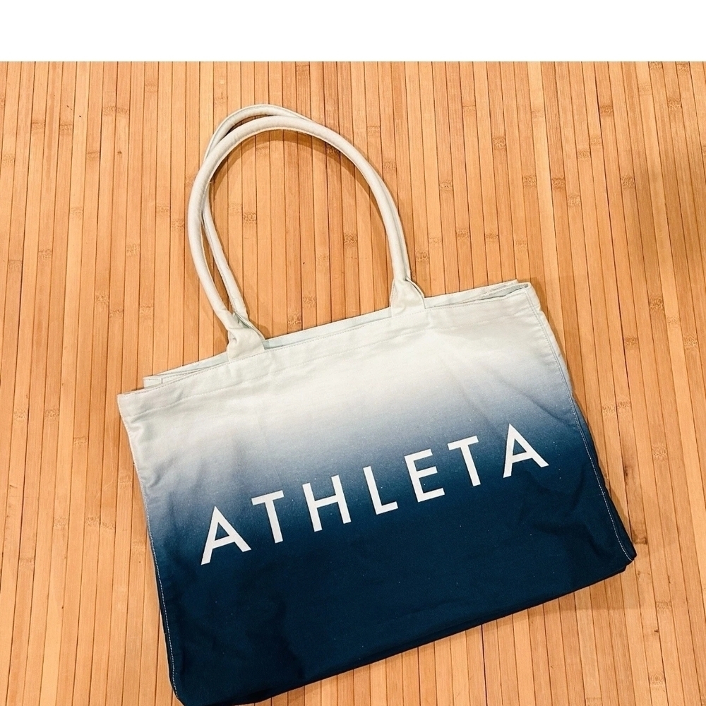 Athleta Blue and White Women's Tote Bag